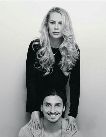 Helena Seger with her partner Zlatan Ibrahimovic