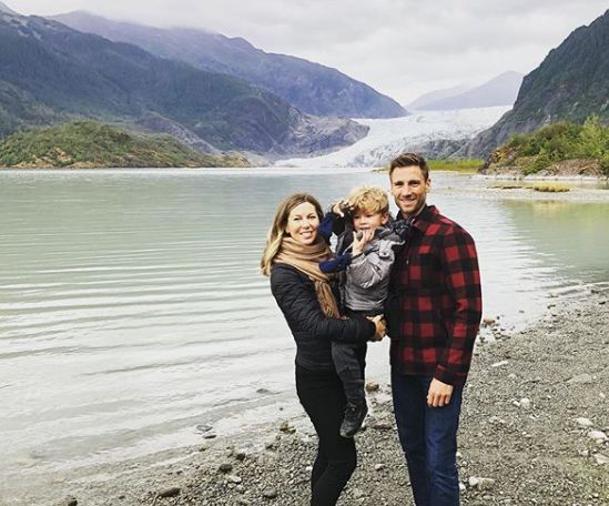 Andrew Walker with his wife and son