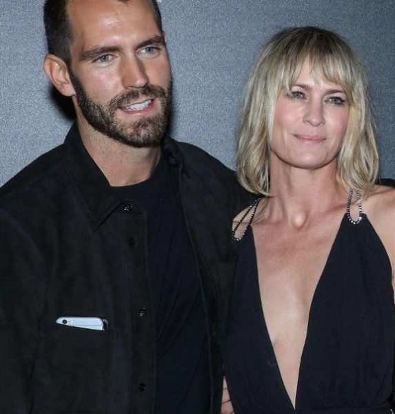 Robin Wright with her husband